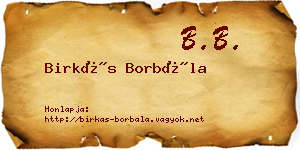 Birkás Borbála névjegykártya