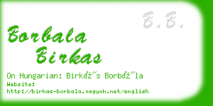 borbala birkas business card